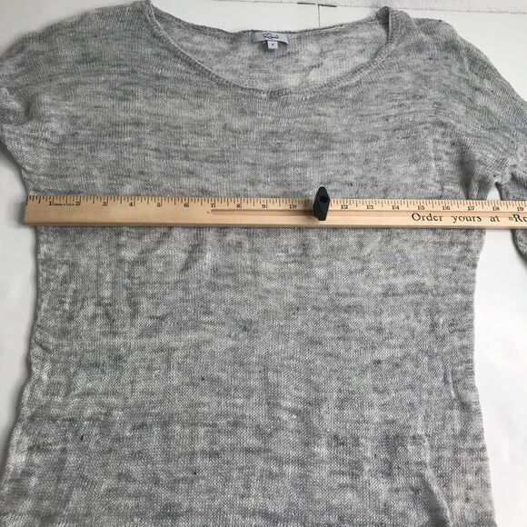 Rails Sweater Womens Small Gray Space Dye Open Knit Scoop Neck Semi Sheer - Picture 5 of 8